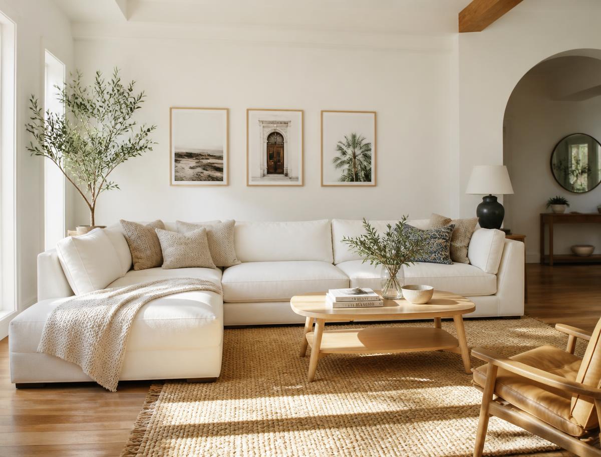 Serene, freshly cleaned living room